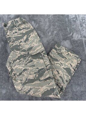 US Air Force ABU Tiger Stripe Camo Utility Cargo Pants 28S 24WX30L USAF NSN 8415